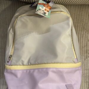 Pastel Backpack with Yellow and Lavender Accents